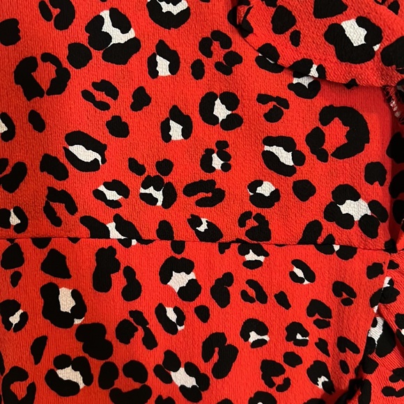 NWOT Red Leopard Ruffle Dress, size Small - Picture 4 of 4